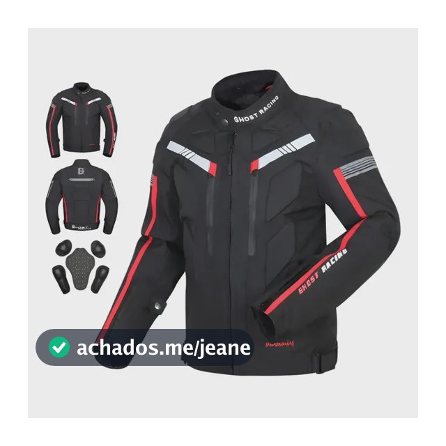 Jaqueta Masculina Preto Cinza Ventilada Impermeável Moto