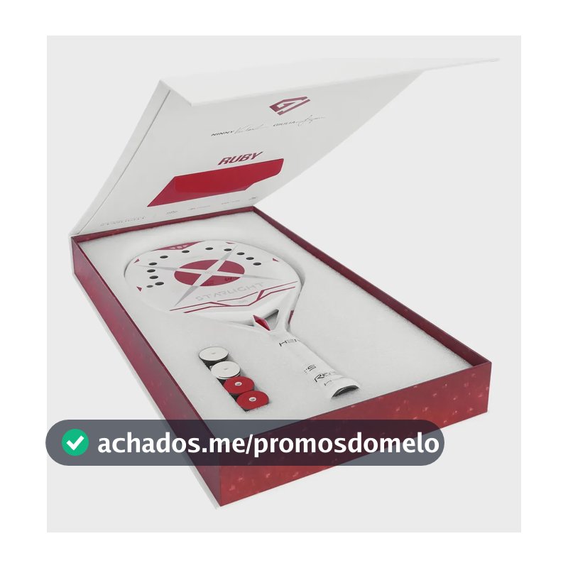 Raquete De Beach Tennis Heroes Starlight Ruby 2026 Branco Com Vermelho