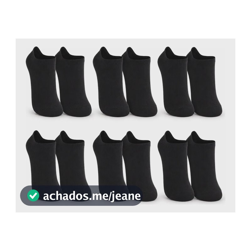 Kit 6 Pares Meia Lupo Cano Baixo Original Academia Soquete Preto 37 Ao 40