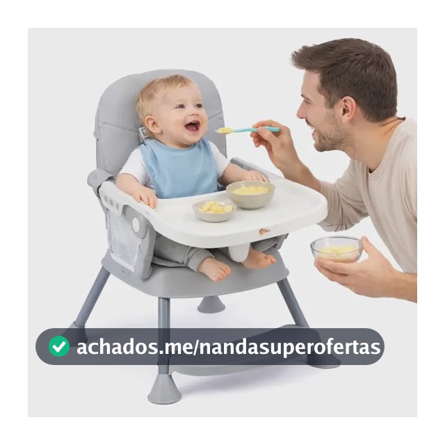 Cadeira De Alimentação Bebê Portátil - Cadeirão Cinza - I Love Baby ®