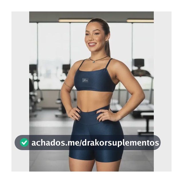 Conjunto Esportivo Feminino Diasp Academia Canelado Brilho Azul Espacial Microcanelado M