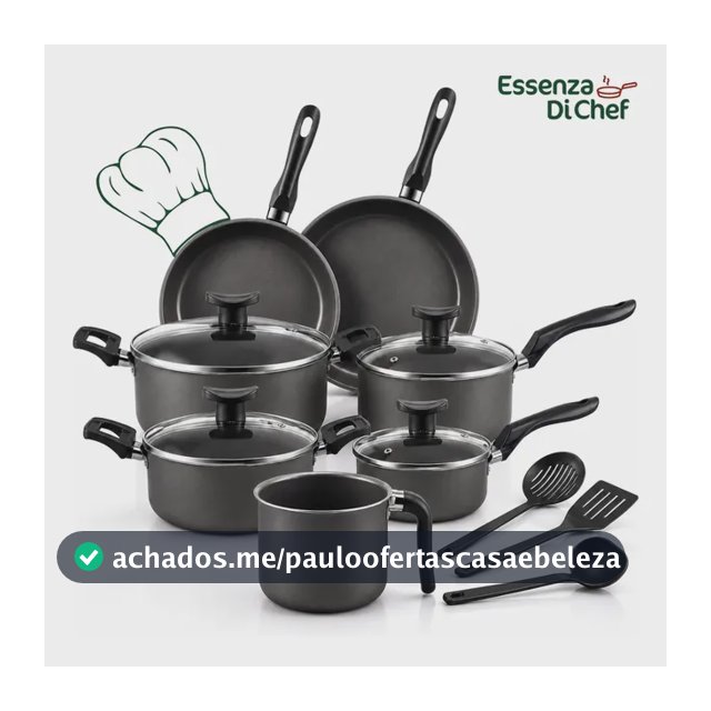 Conjunto Panelas Antiaderente 10 Peças Teflon Várias Cores Preto
