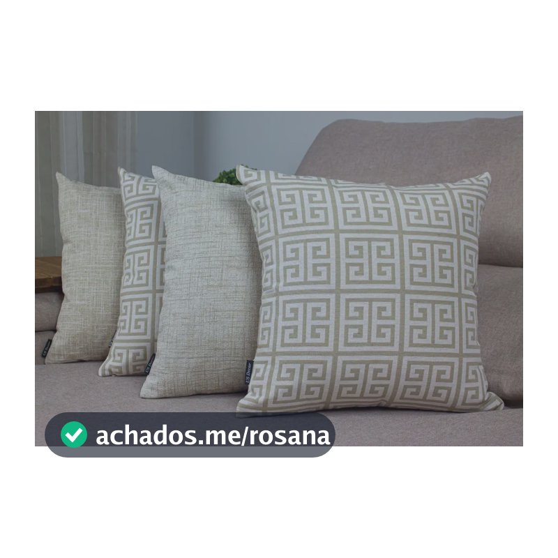 Kit 4 Capas Almofada Jacquard Full Labirinto + Riscos Bege
