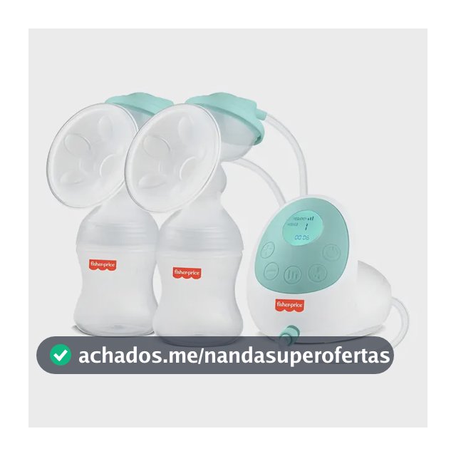 Bomba Tira Leite Elétrica Dupla Fisher-Price Recarregável USB Com 15 Níveis De Sucção E Massagem - BB1224