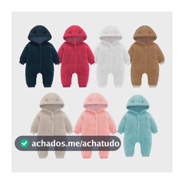 Roupa De Bebe Menino Menina Macacão Teddy Pelúcia Capuz Frio