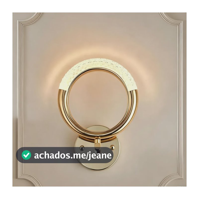 Arandela Interna Parede Led Quarto Moderna 20cm 6w 127/220v 127/220v Dourado