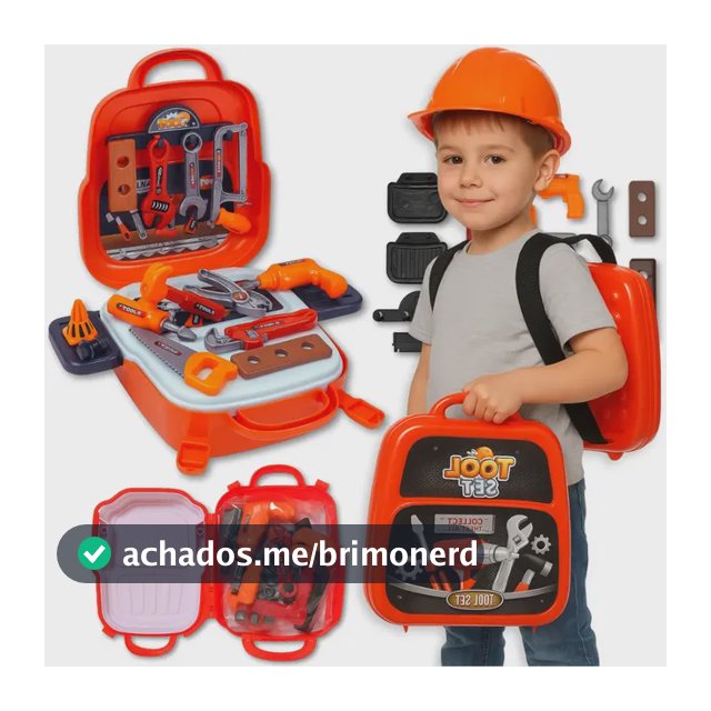 Maleta De Ferramentas Infantil Ligeiro 22 Peças Brinquedo Monta Arruma