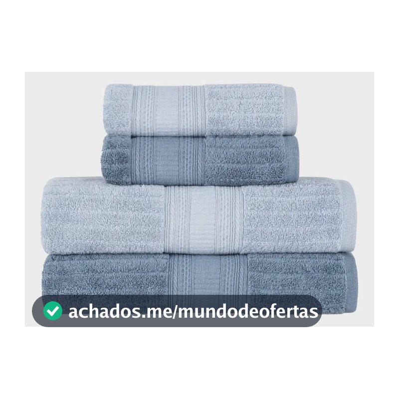Jogo De Toalhas Buddemeyer Atena Fio Penteado Banho Azul/azul Claro 4 Peças