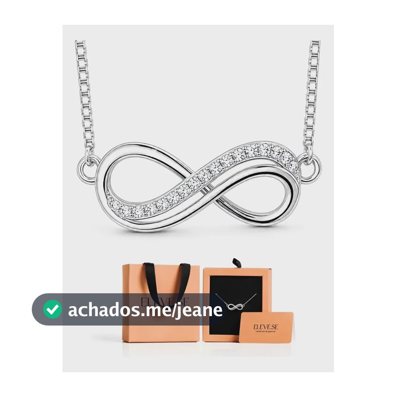 Colar Infinito Prata 925 Feminino Presente Namorada Esposa Colar Joia Em Prata