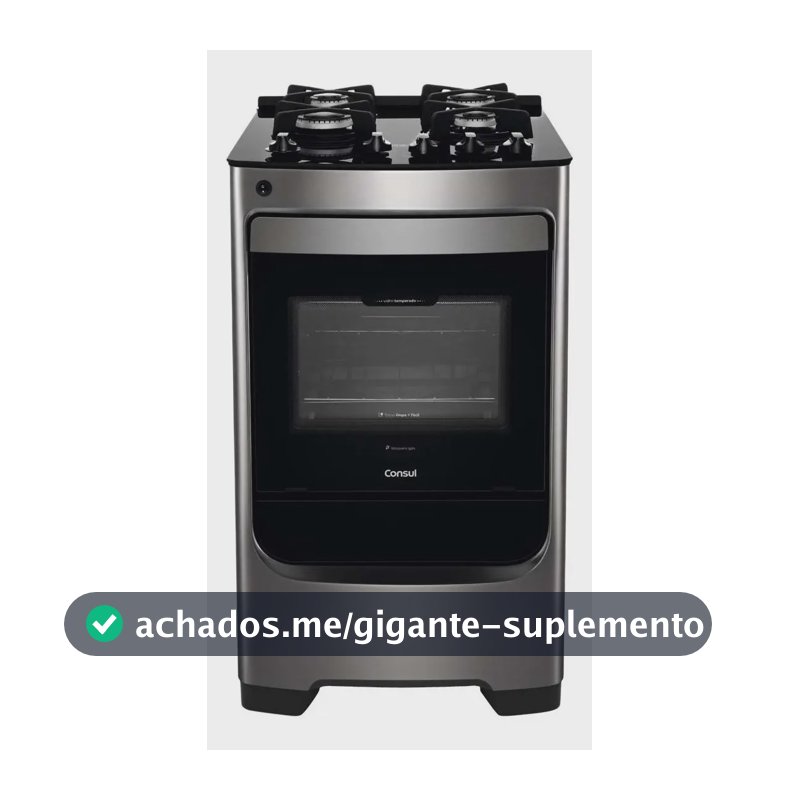 Fogão Consul 4 Bocas Inox Mesa de Vidro CFO4VAR