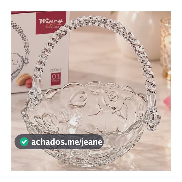 Bomboniere De Vidro Com Alça 720ml Roses
