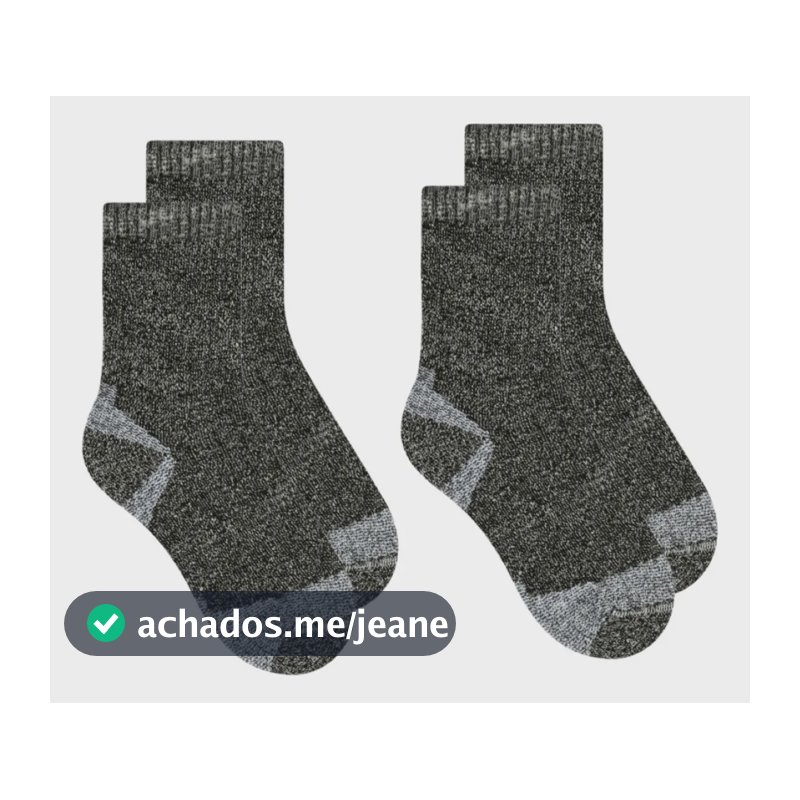Kit 2 Pares De Meia Trekking Coolmax Cano Longo Selene 4025 Preto Mescla 39-43