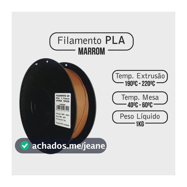 Filamento Pla 1.75mm 1kg Para Impressora 3d Masterprint Cor Marrom