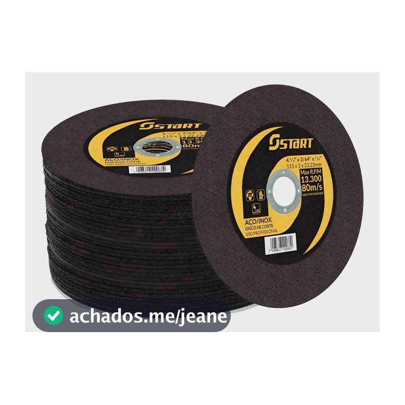 Disco De Corte Fino Inox 4.1/2 X 1,0 Esmerilhadeira 100 Pçs Amarelo