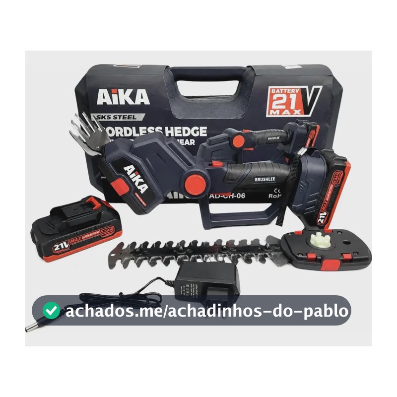 Aparador De Cerca Viva A Bateria Aika 21v Com Bateria 127/220v Violeta-escuro