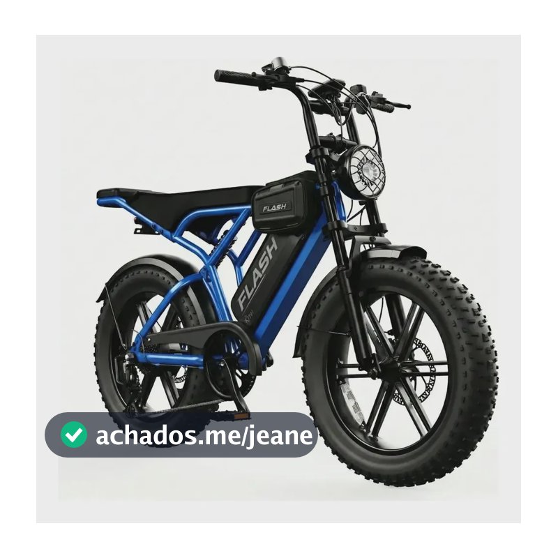 Bicicleta Elétrica Flash R02 1000w 32km/h Com App Azul Preto/azul Padrão