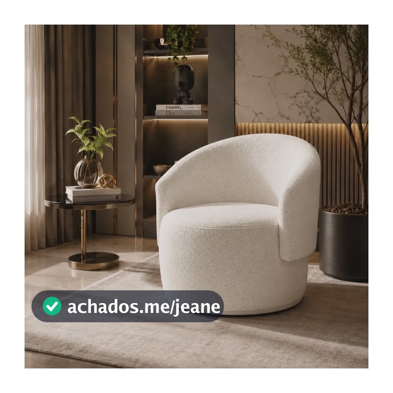 Poltrona Beatriz Orgânica Bouclê Bege Conforto E Estilo Bege Bouclê