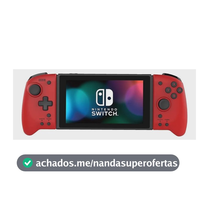Controle Ergonômico Hori Nintendo Switch Split Pad Pro (Vermelho) Para Modo Portatil
