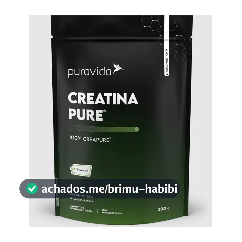 Creatina Creapure Micronizada E Monohidratada 300g Puravida Sabor Sem sabor