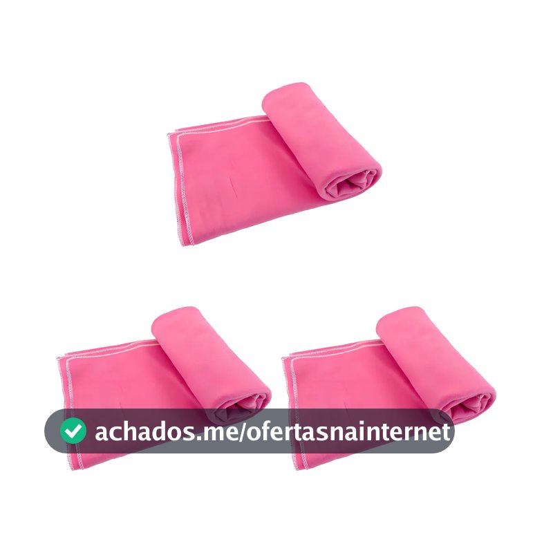 Manta Pet Lavável Soft Rosa 80x90cm Kit 3 Para Cachorro Gato Supri Pets