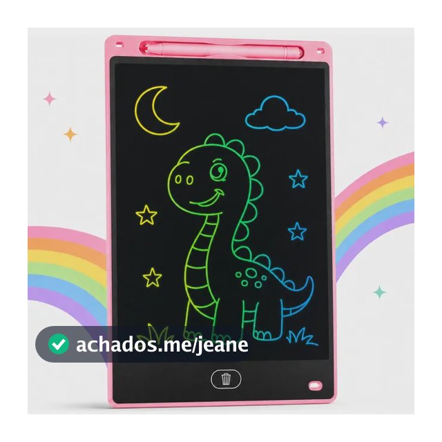 Lousa Mágica Lcd Infantil 12 Pol Com Caneta Para Desenho Rosa