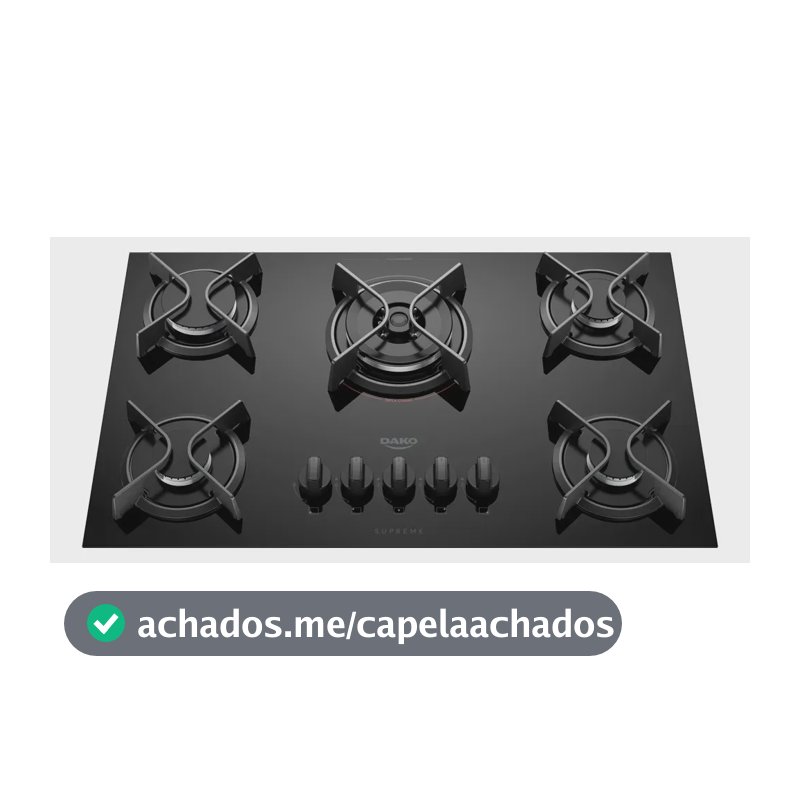 Cooktop 5 Bocas Dako Supreme Com Tripla Chama Preto Bivolt Preto