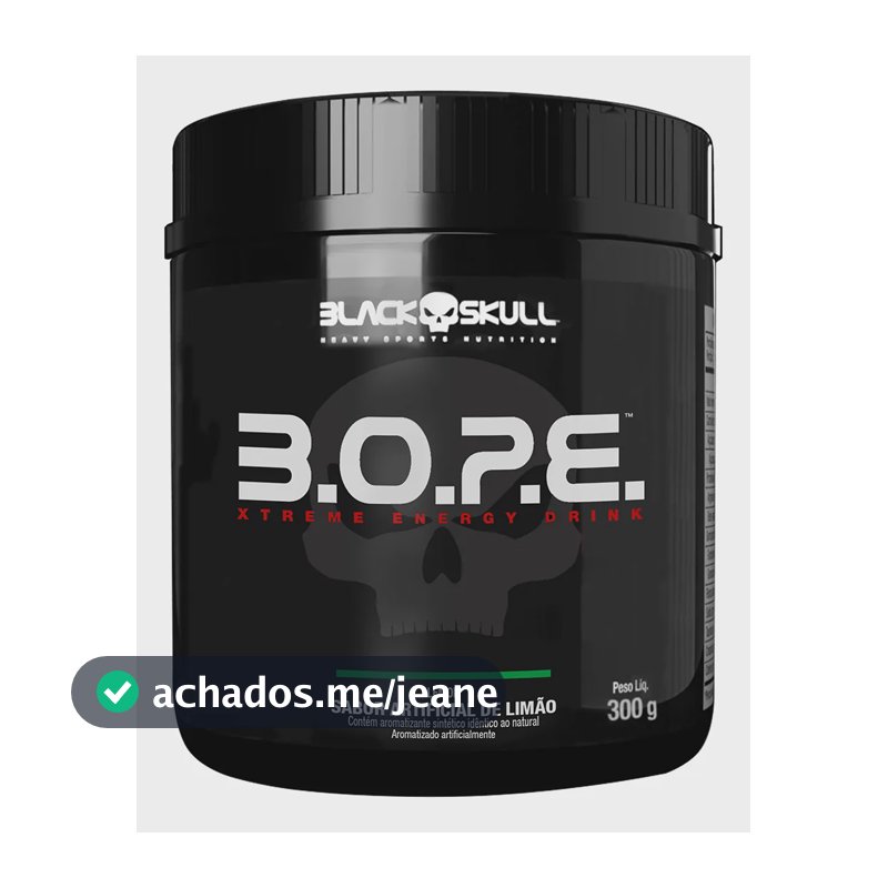 Suplemento Pré Treino Bope 300g Sabores Black Skull Limão
