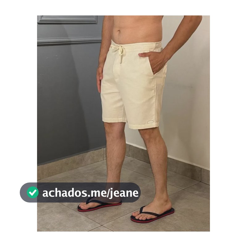 Bermuda Acostamento Chino Elastico Natural Natural 46