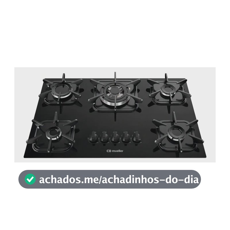 Fogão Cooktop - Mueller 5 Bocas - Queimadores Preto