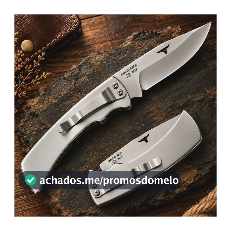 Canivete Dobrável De Bolso Ml Inox Liso Com Presilha Clip Aço Inoxidável