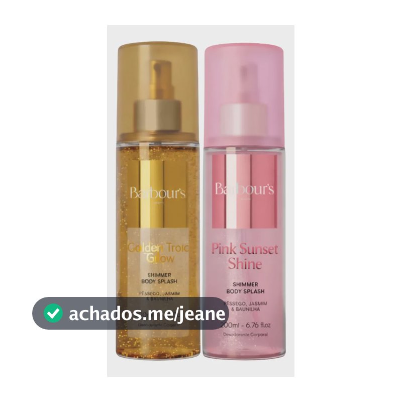 2 Body Splash Shimmer Com Brilho Golden Pink Barbour's