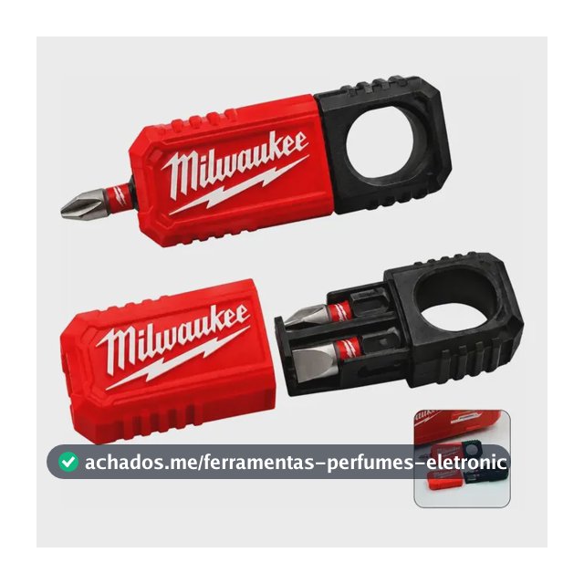 Porta Bits Milwaukee 2 Bits Chaveiro Organizador Compacto