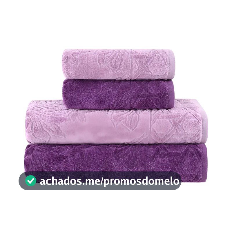 Jogo De Toalhas Banho Village Com 4 Peças Lilás E Roxo Buddemeyer
