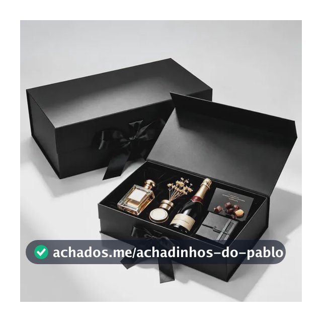 2 Caixa Cartona Presente Magnética Branca E Laço 342513cm
