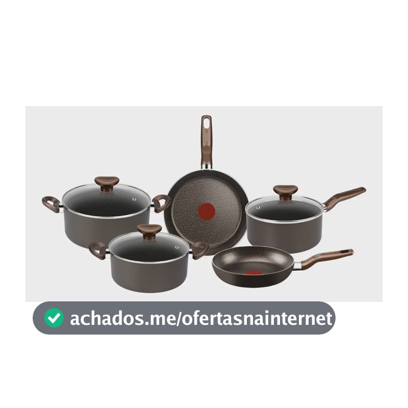 Jogo Panelas Rochedo Antiaderente Expert 5 Peças Resistente Cor Chocolate