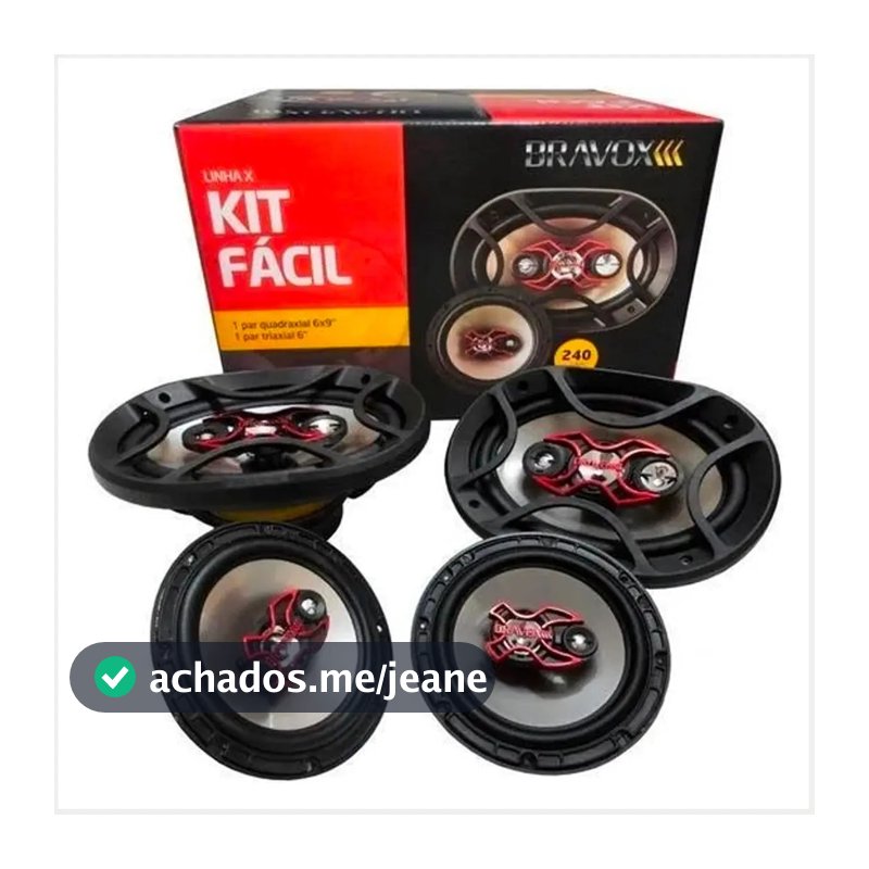 Alto Falante Bravox Kit Fácil 6 + Triaxial Quadriaxial 6x9