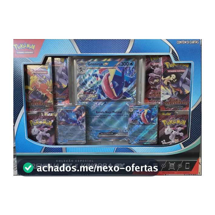 Box Pokémon Greninja Ex E Kingdra Ex Rivais Predestinados