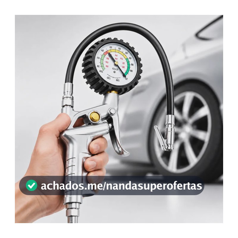 Calibrador De Pneus Profissional Com Manômetro 220 Psi 16bar