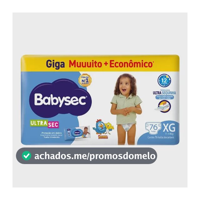 Fralda Babysec Ultra Giga Xg 76 Unidades