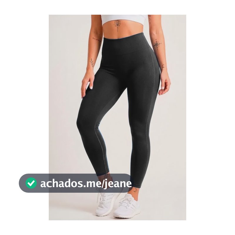 Calça Legging Fitness Zero Transparência Cintura Alta Selene Preto Tipo 1 M