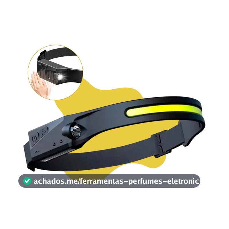 Lanterna de Cabeça LED Recarregável USB para Pesca e Camping