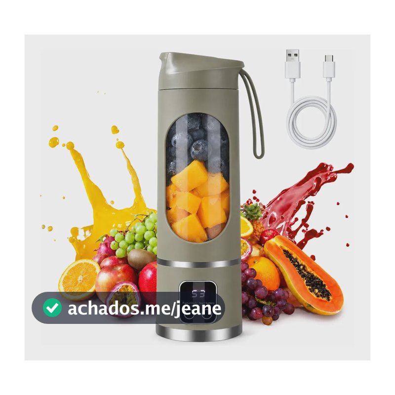 Liquidificador Portátil Wesapor Verde com USB e 450 mL Para Sucos