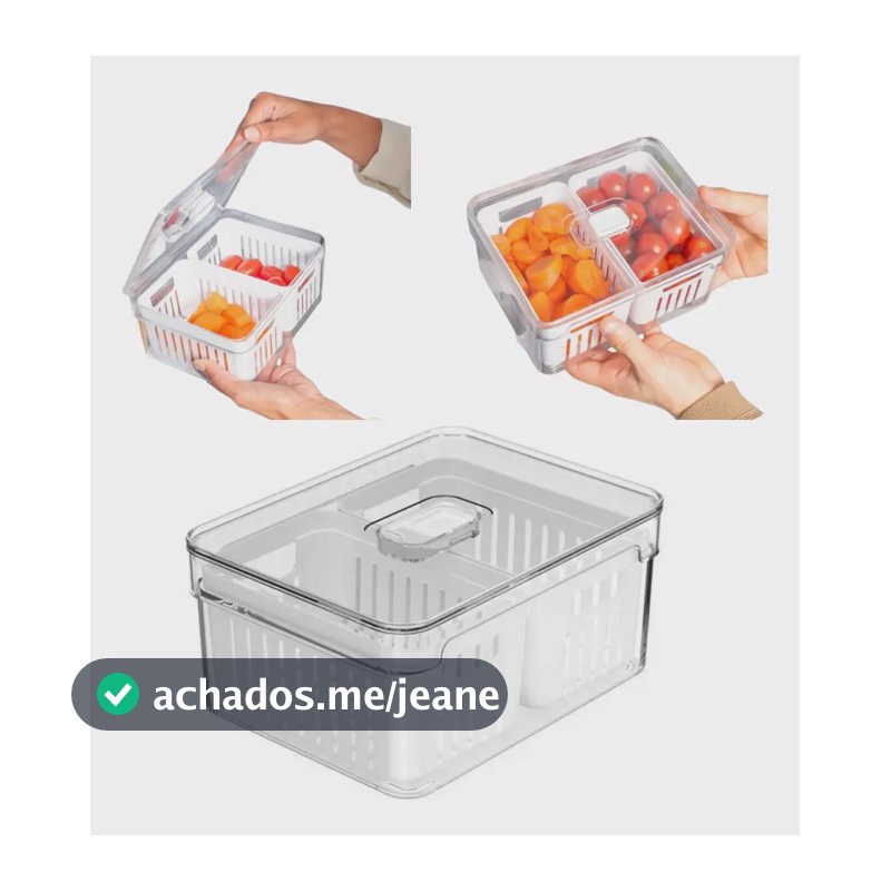 Organizador Clear Fresh 2,2l C/ 2 Cestos Of650nt Cor Transparente
