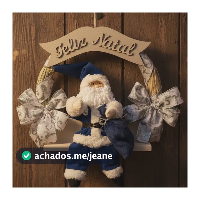 Guirlanda Papai Noel Natal Decoração Natalina 30cm Artesanal