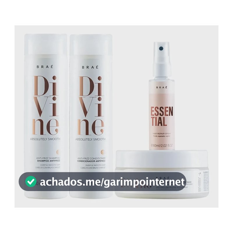 Divine Shampoo + Condicionador + Másc + Mini Essential 200 g- Braé