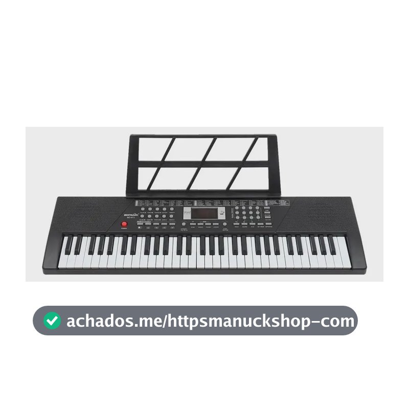 Teclado Musical Profissional Piano Eletronico 61 Teclas Cor Preto