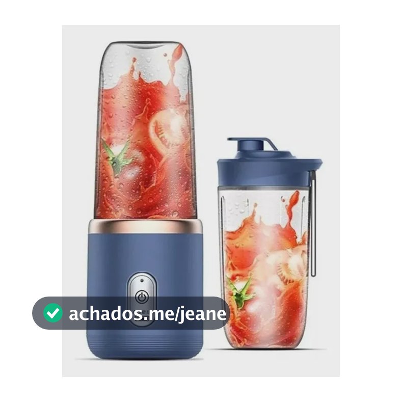 Mini Liquidificador Copo Mixer Elêtrico Batedor Shake Frutas Azul 127v