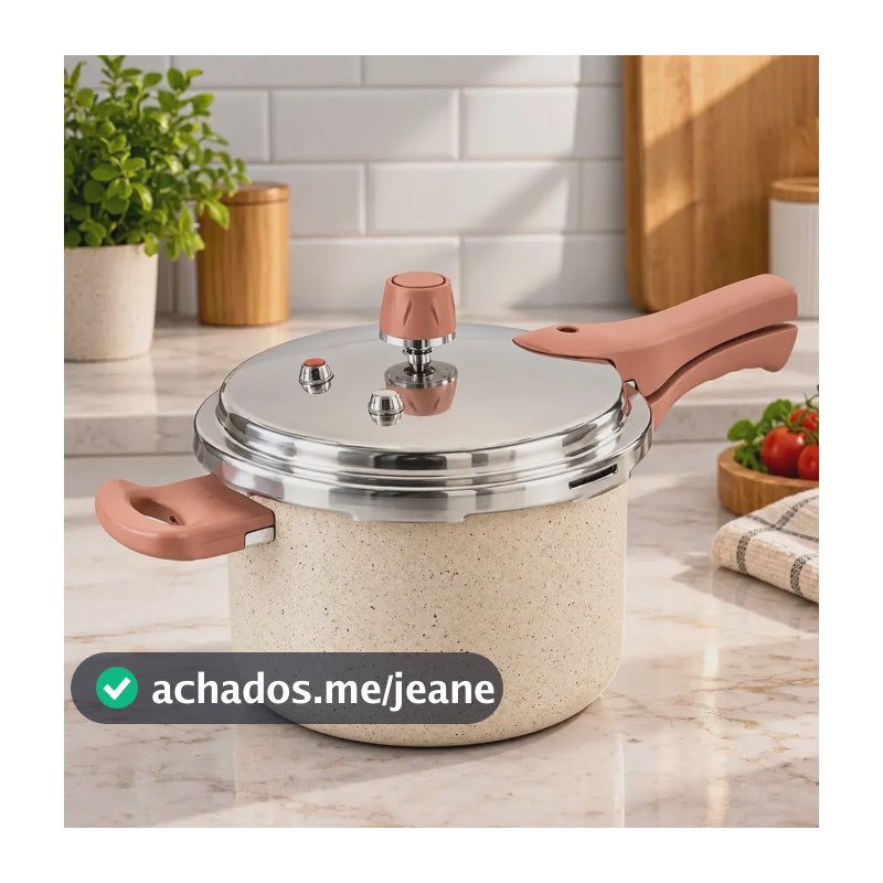 Panela De Pressão OIKOS 4,4 Litros Com Fundo De Indução E Revestimento Cerâmico