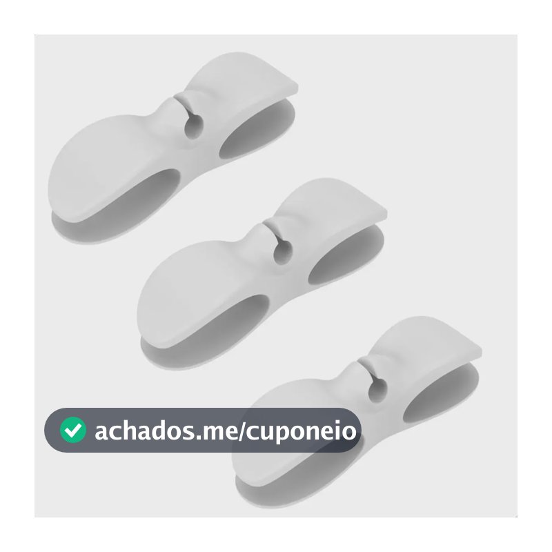 Organizador Cabo Silicone Autoadesivo Kit 3 Eletrodoméstico Branco