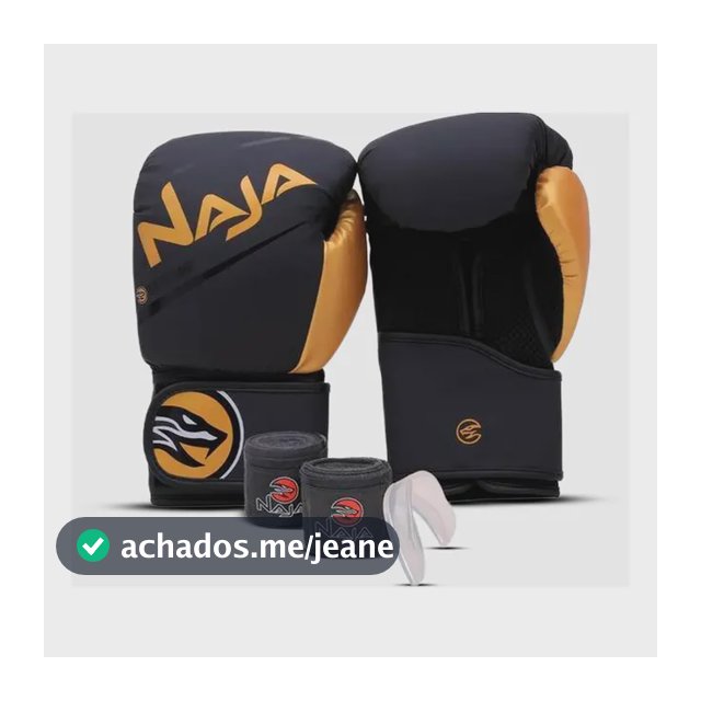 Kit Luva Boxe Muay Thai Mma + Bandagem + Bucal Naja Extreme
